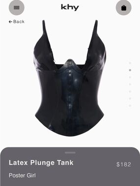 KHY KYLIE JENNER Black Latex Plunge Tank